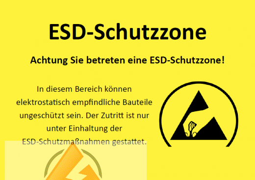 ESD-Kennzeichnung Eingang Größe A4