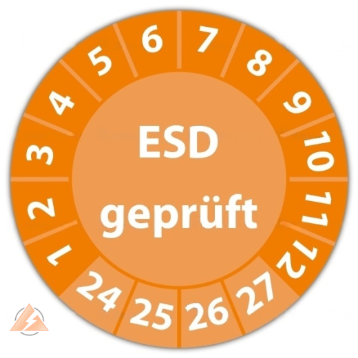 Jahresprüfplaketten ESD-geprüft rund 20 mm