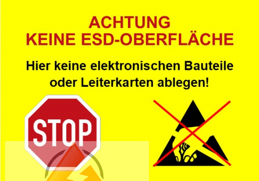 Warnschild Keine ESD-Oberfläche,... 16 Stk.