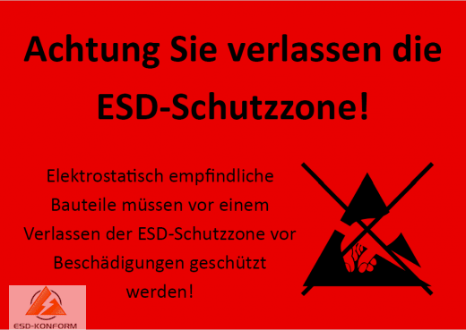 ESD-Kennzeichnung Ausgang EPA in deutscher Sprache in DIN A3 quer