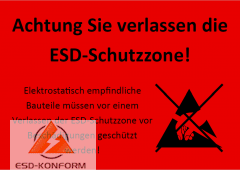 ESD-Kennzeichnung Ausgang EPA in deutscher Sprache in DIN A3 quer